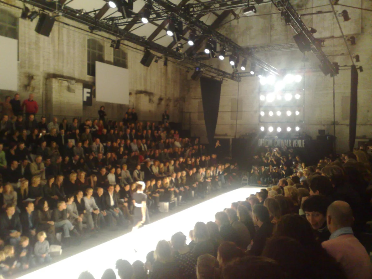 A fashion runway catwalk during a fashion week show