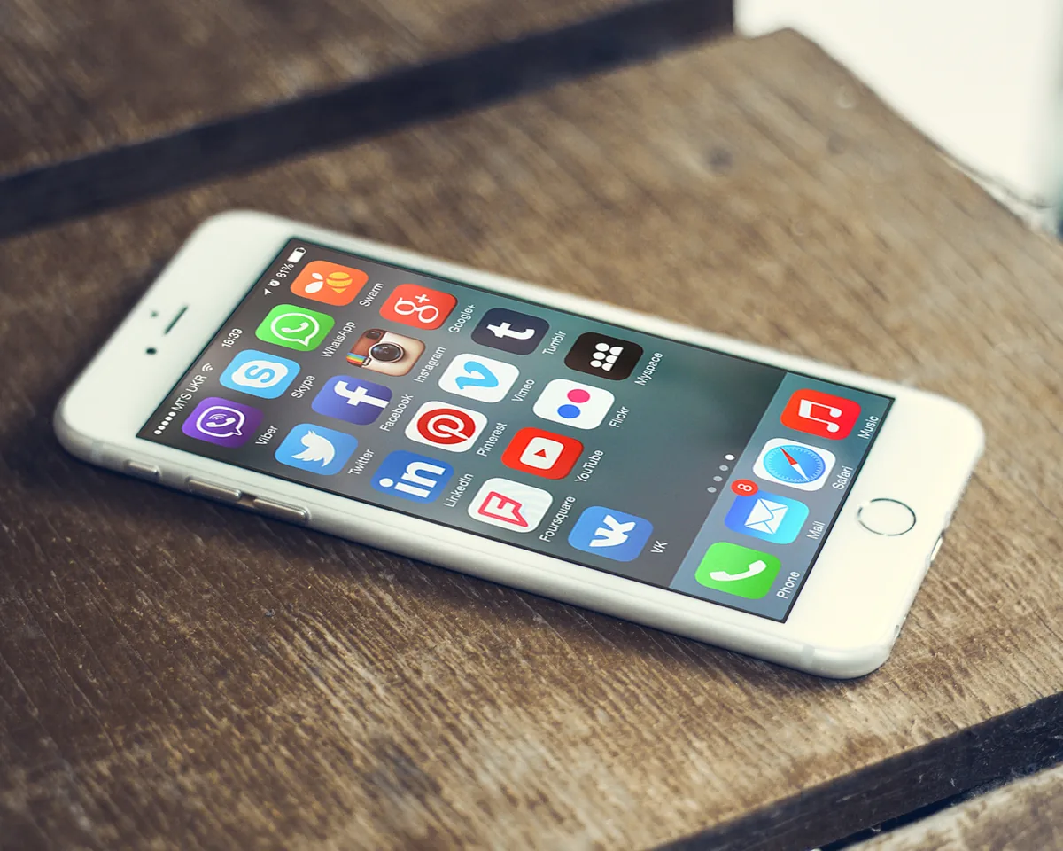 A smartphone screen showing a grid of social media app icons